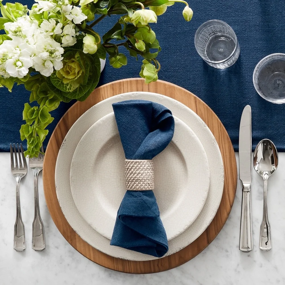 Williams Sonoma Pantry Essentials Pantry Navy Blue Table Runner